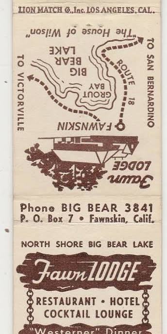 Fawn Lodge matchbook